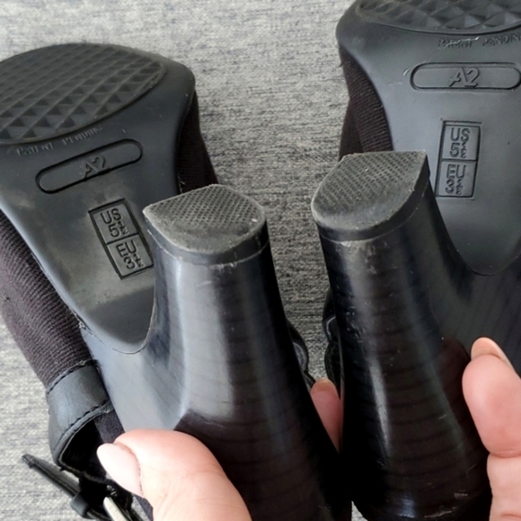 ⭐️3/ $30⭐️ A2 by Aerosoles Women's Black Open Toe Sling Back Shoes Size 5.5 - Picture 11 of 12